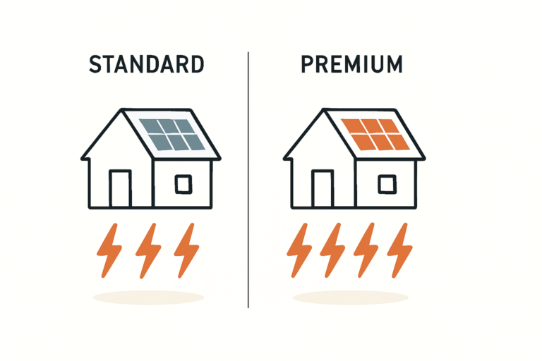Kosten und Nutzen von Premium- und Standard-Solarmodulen bei kleinem Dach