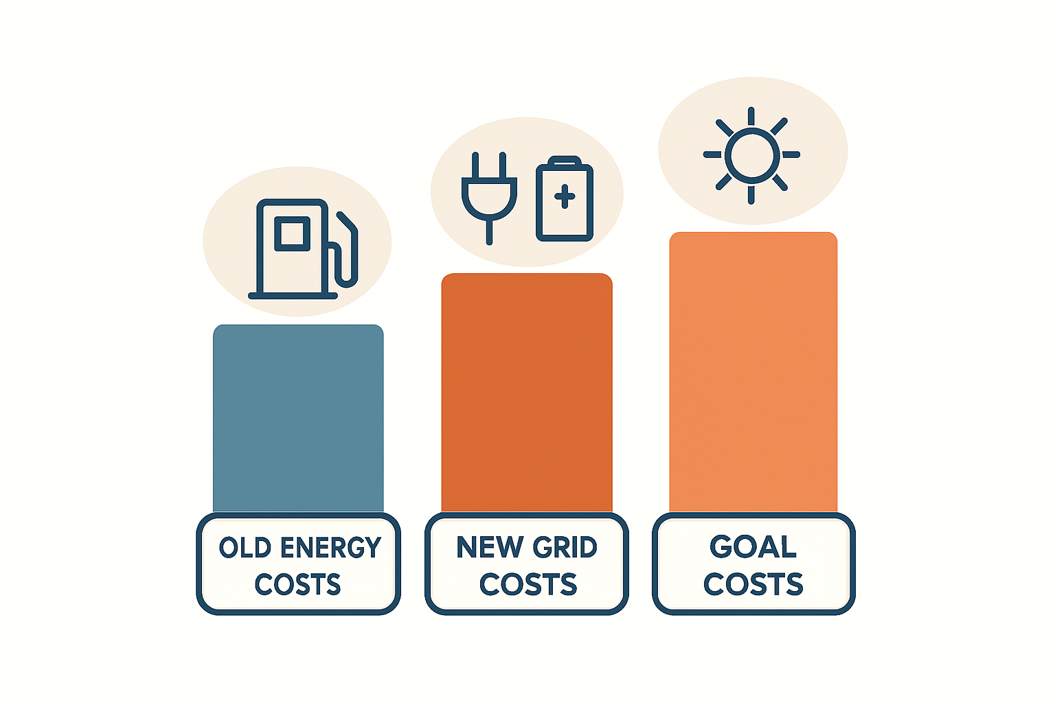 Schaubild mit einem Haus, das eine Wallbox, eine Wärmepumpe und eine PV-Anlage mit Speicher hat. Die Grafik visualisiert den hohen Strombezug aus dem Netz ohne PV und den optimierten Eigenverbrauch mit PV.