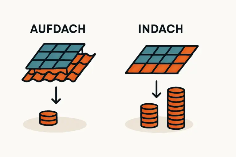 Kostenvergleich Aufdach und Indach Montage von Solaranlagen