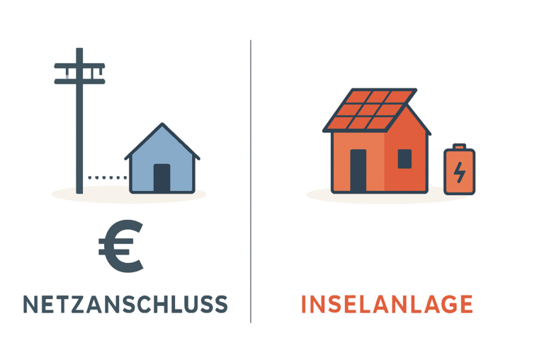 Kostenvergleich autarke Inselanlage und Netzanschluss