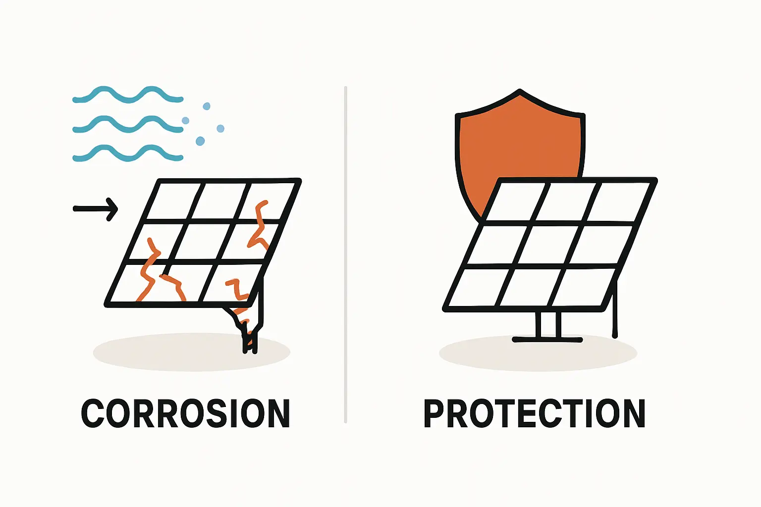 Materialwahl für Photovoltaik in Küstennähe schützen vor Salznebel
