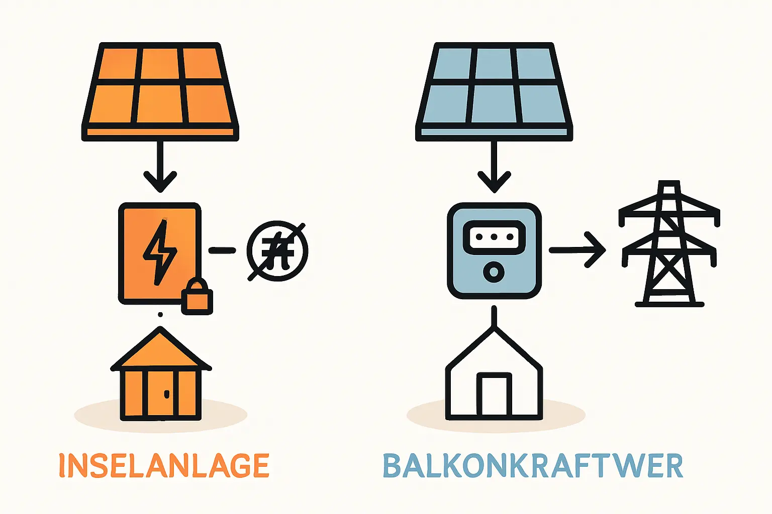 Ein Balkonkraftwerk, das auf dem Dach eines modernen Geräteschuppens aus Holz montiert ist. Daneben steht ein E-Bike, das an einer Steckdose am Schuppen lädt.