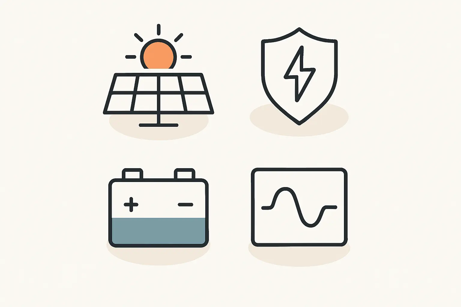 Hausboot mit Solaranlage auf dem Dach, das friedlich auf einem See liegt