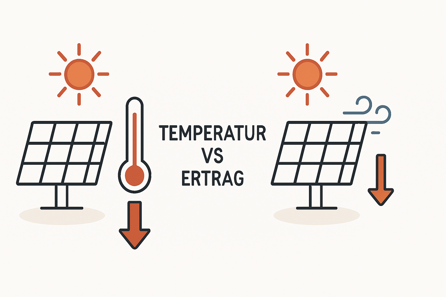 Einfluss der Modultemperatur auf den Jahresertrag in Deutschland