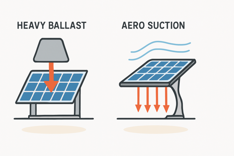 Montagesysteme für Flachdächer mit geringer Ballastierung