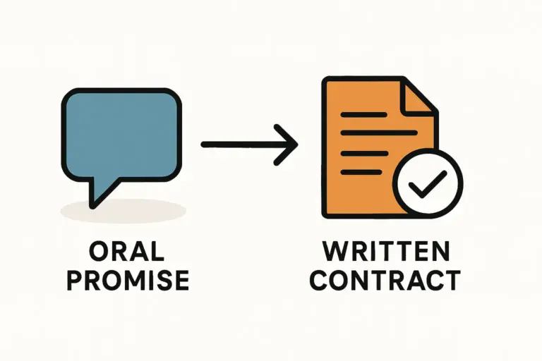 Mündliche Zusagen und schriftlicher Vertrag vergleichen