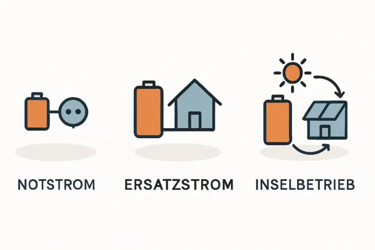 Notstrom Ersatzstrom Inselbetrieb Stromspeicher Funktionen