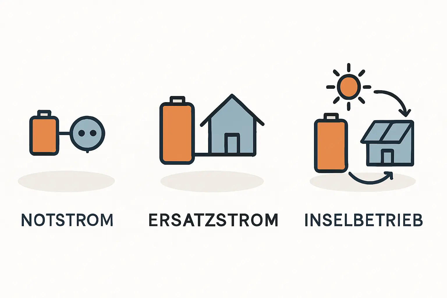 Notstrom Ersatzstrom Inselbetrieb Stromspeicher Funktionen