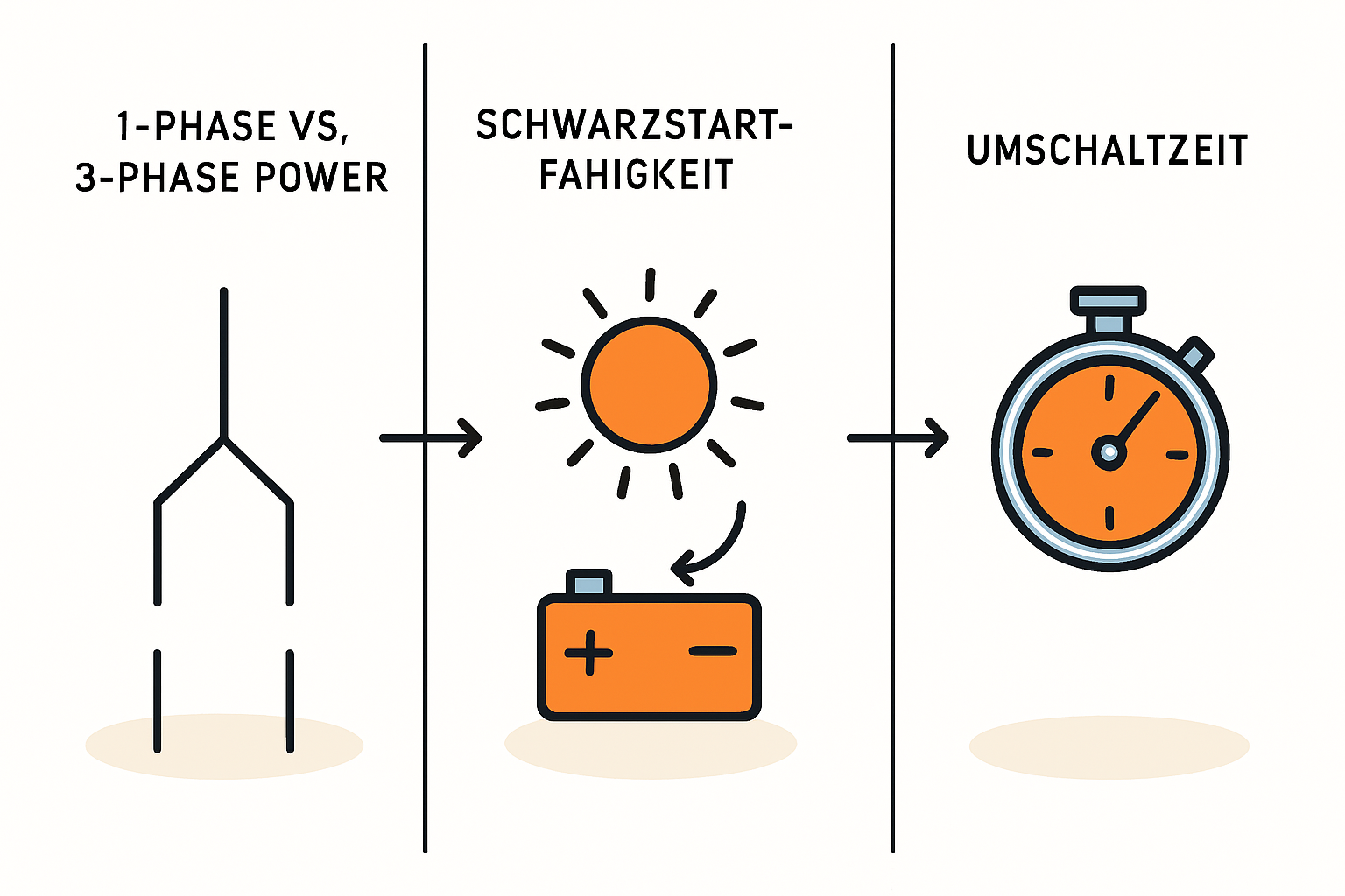 Notstromfunktion: Vergleich von Notstrom- und Ersatzstromoptionen
