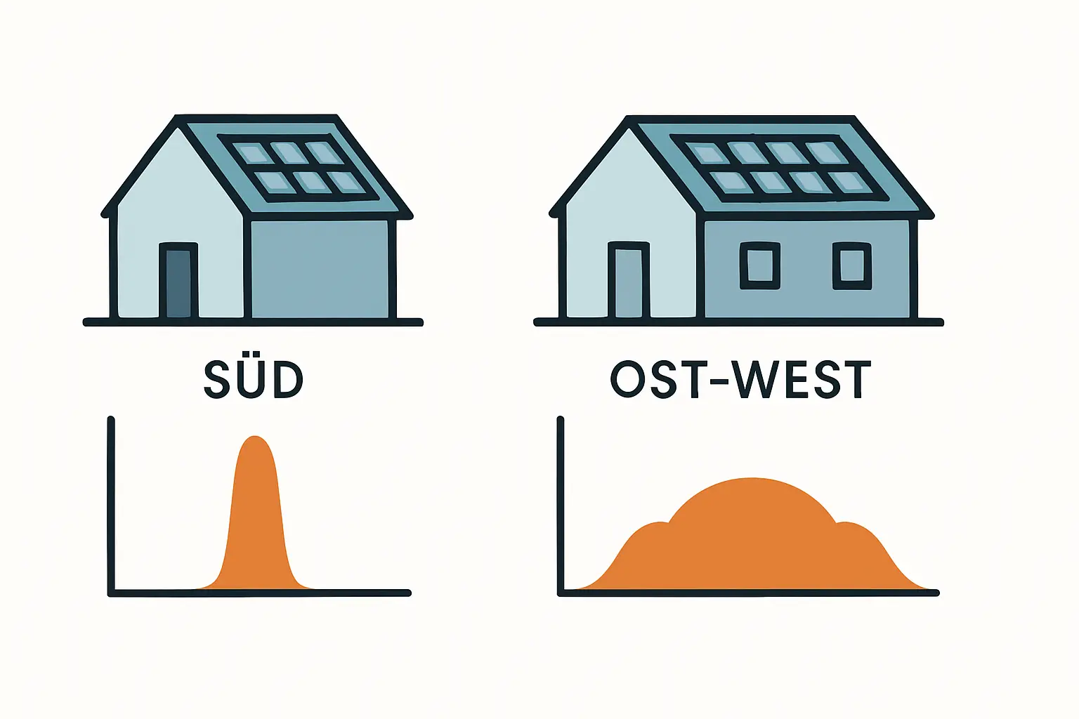 Ost West Ausrichtung Vorteile für Eigenverbrauch im Haushalt
