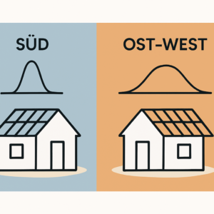 Ost-West-Ausrichtung oder Südausrichtung auf Flachdach-Bungalow