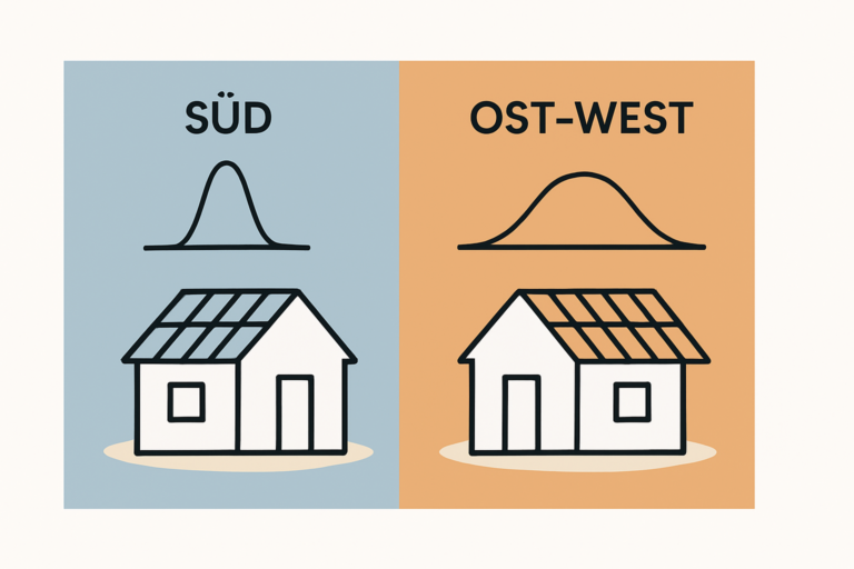 Ost-West-Ausrichtung oder Südausrichtung auf Flachdach-Bungalow