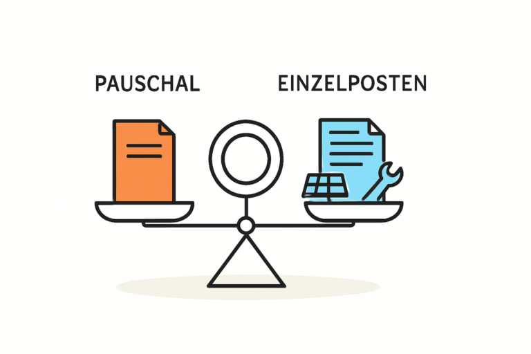 Pauschalpreis oder Einzelposten bei Photovoltaik richtig verstehen