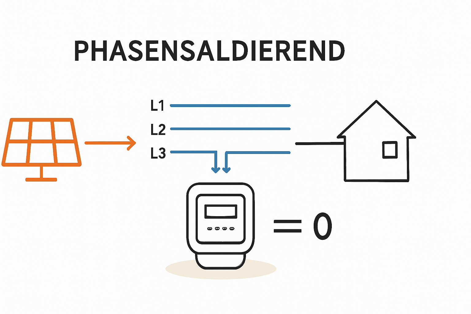 Was bedeutet phasensaldierend bei Stromzählern