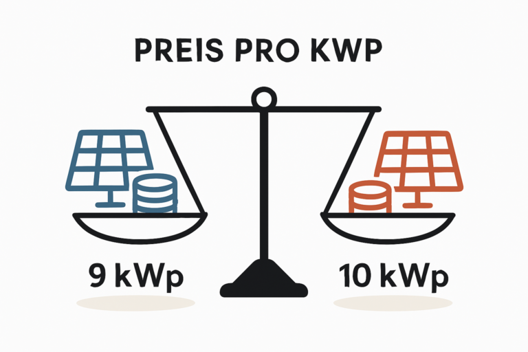 Photovoltaik Angebote mit unterschiedlicher kWp Größe vergleichen
