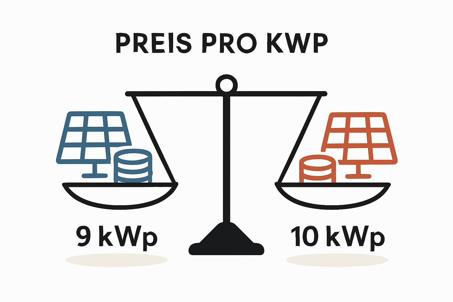 Photovoltaik Angebote mit unterschiedlicher kWp Größe vergleichen