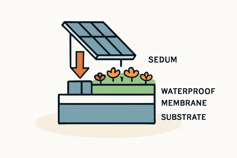 Photovoltaik auf Gründächern ohne Dachdurchdringung verstehen