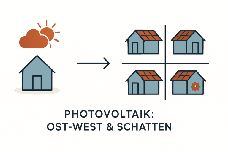 Entscheidungshilfe für Anlagengröße bei Ost-West-Ausrichtung und Verschattung