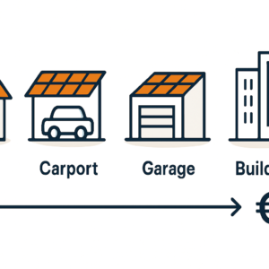 Preis pro kWp für Photovoltaik auf Carport Garage Fassade