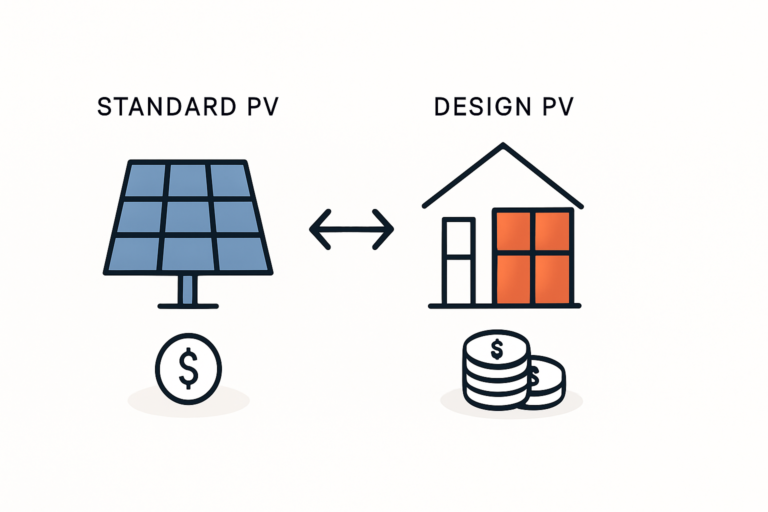 Preisaufschlag für farbige und integrierte Solarmodule