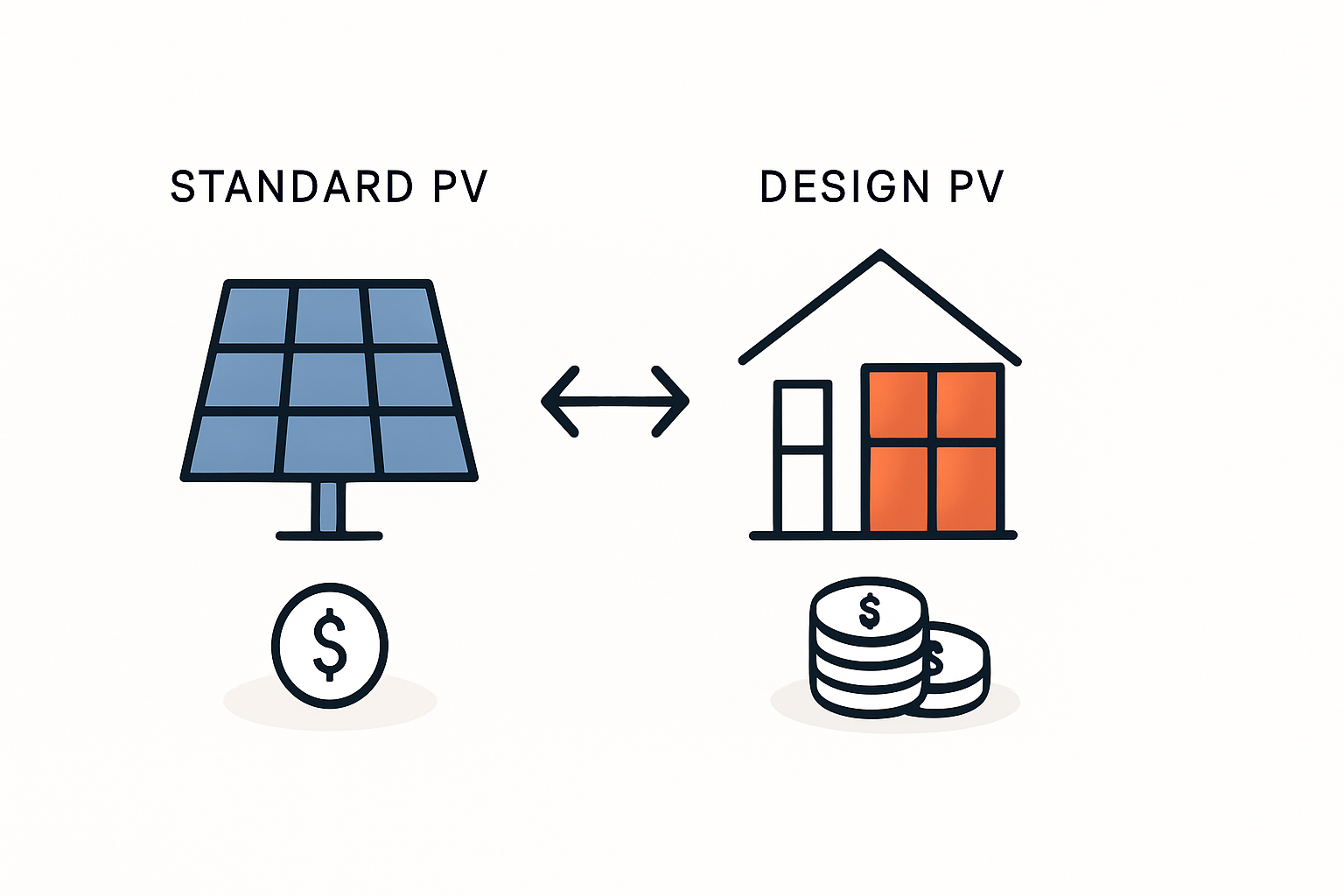 Preisaufschlag für farbige und integrierte Solarmodule