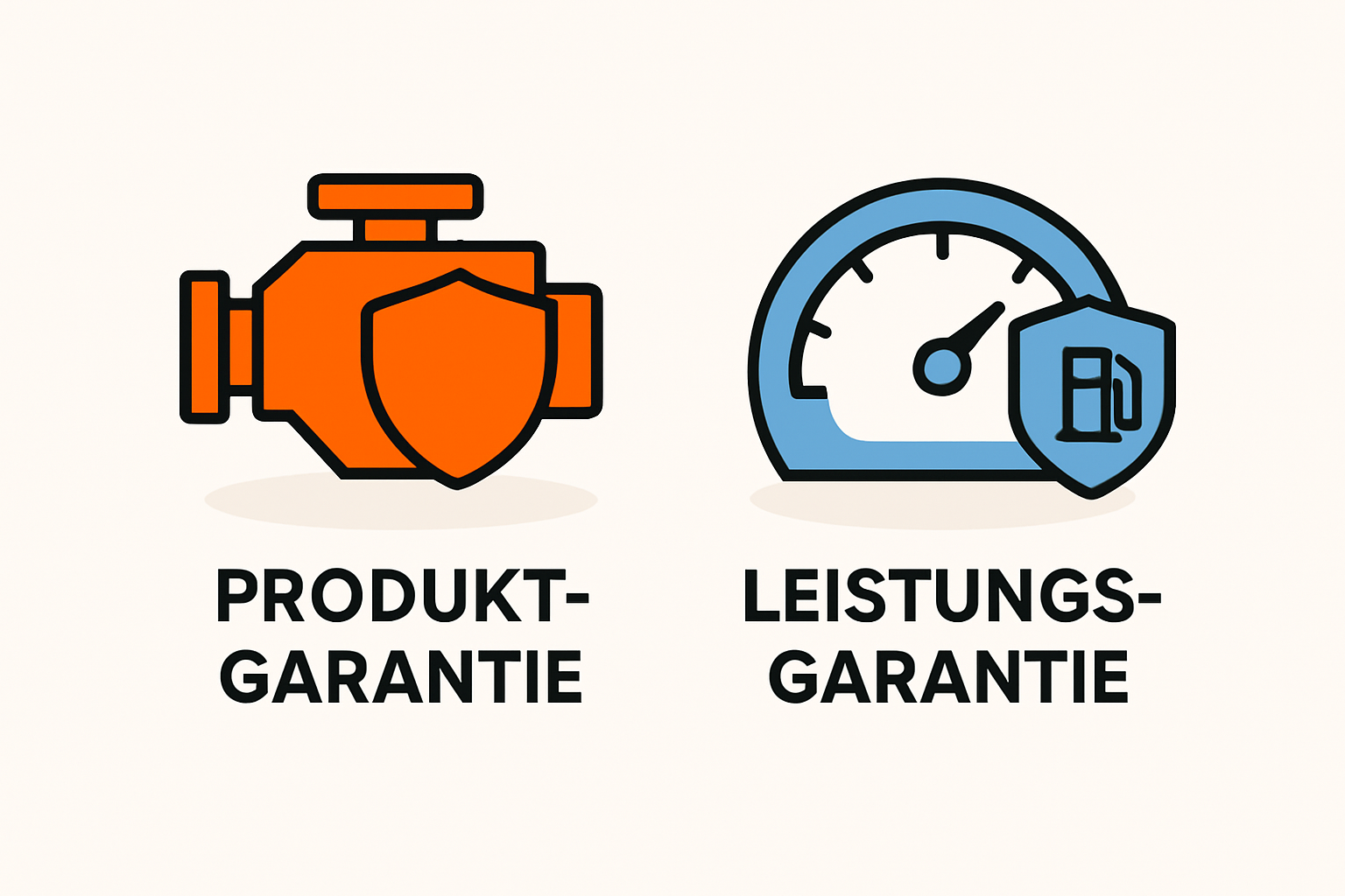 Infografik, die eine Zeitachse darstellt. Eine Linie zeigt die 12-jährige Produktgarantie. Eine andere, abfallende Linie zeigt die 25-jährige Leistungsgarantie mit den garantierten Prozentwerten bei Jahr 10 und Jahr 25.