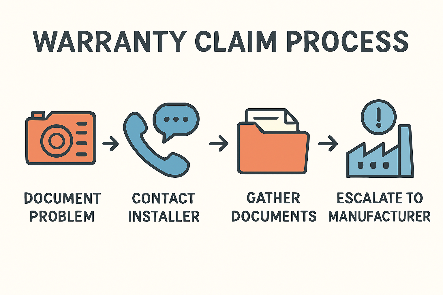 Infografik, die eine Zeitachse darstellt. Eine Linie zeigt die 12-jährige Produktgarantie. Eine andere, abfallende Linie zeigt die 25-jährige Leistungsgarantie mit den garantierten Prozentwerten bei Jahr 10 und Jahr 25.