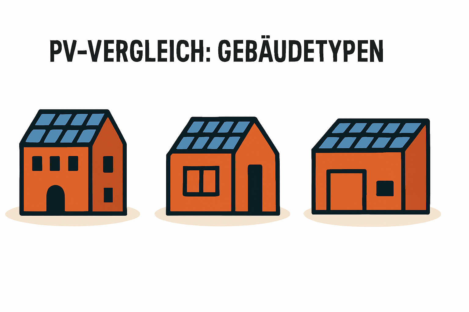 PV nach Gebäudetyp und Region Altbau Einfamilienhaus und Gewerbe im Vergleich
