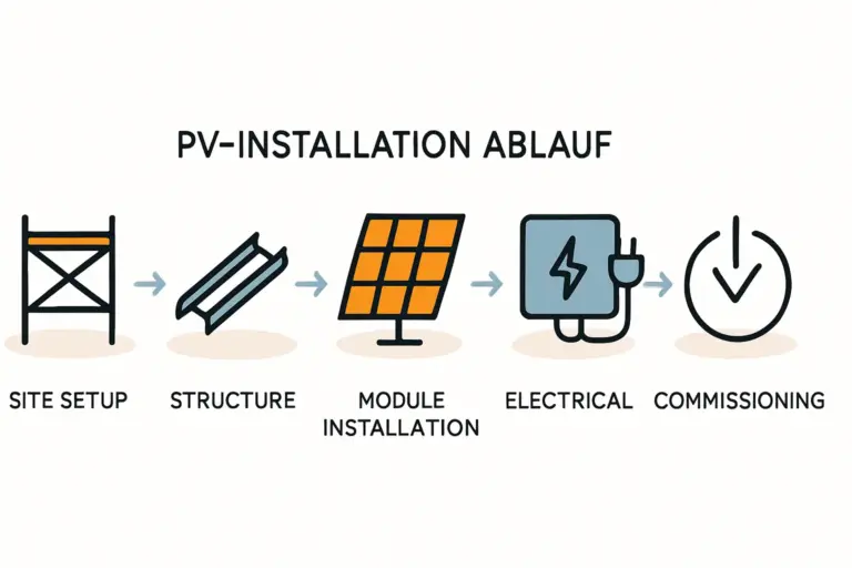 Der Ablauf der PV-Installation Von der Baustelle bis zur Inbetriebnahme