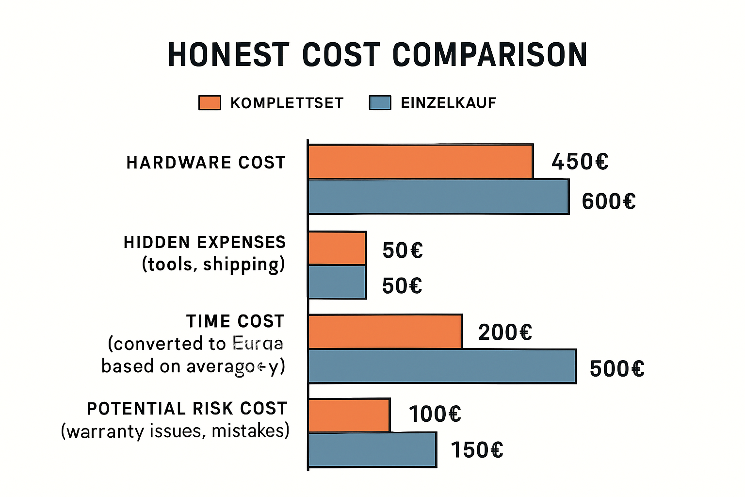 Fazit und Empfehlung: Komplettset ist die klügere Wahl für Selbstbauer.