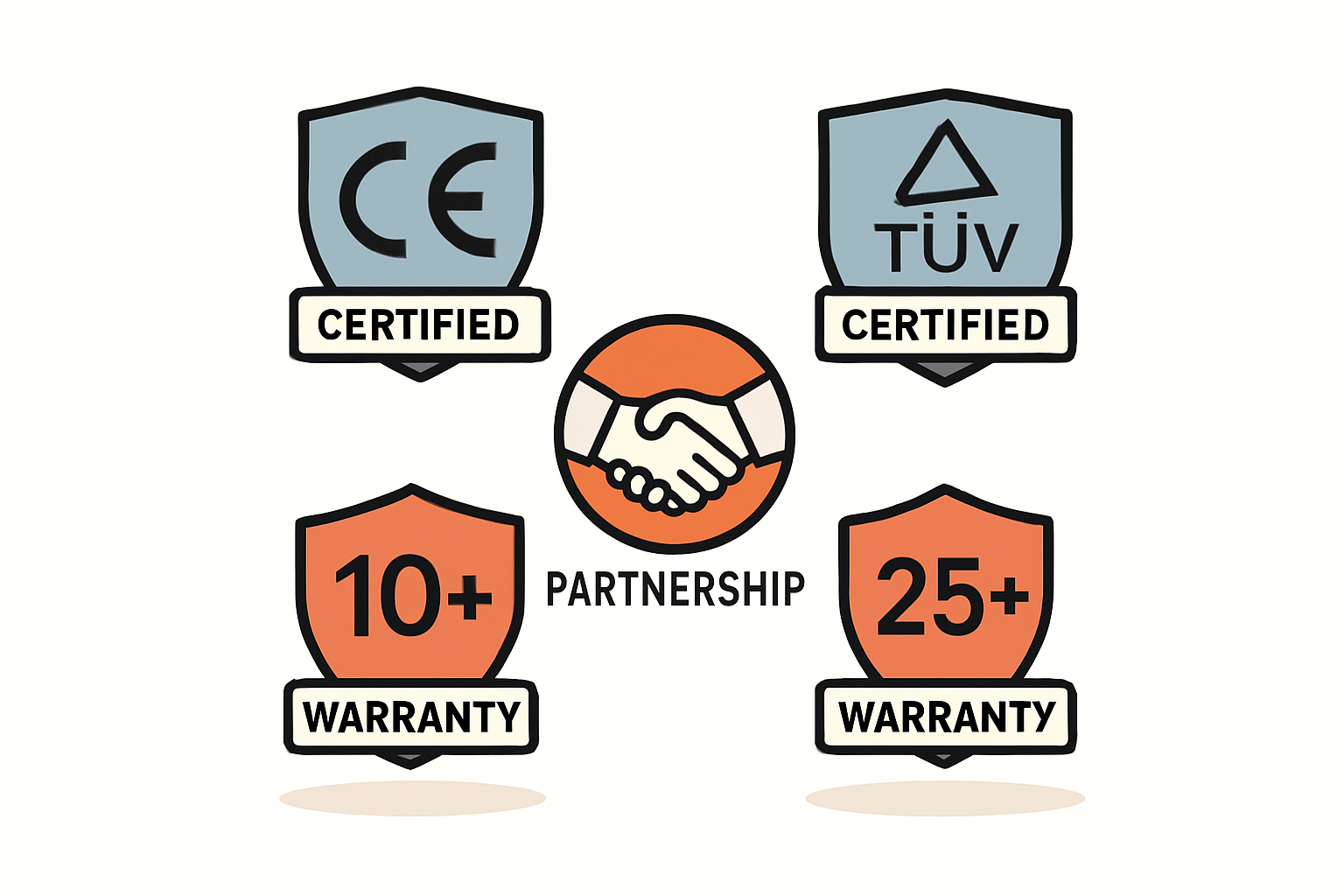 PV-Komplettset mit verschiedenen Solarmodulen