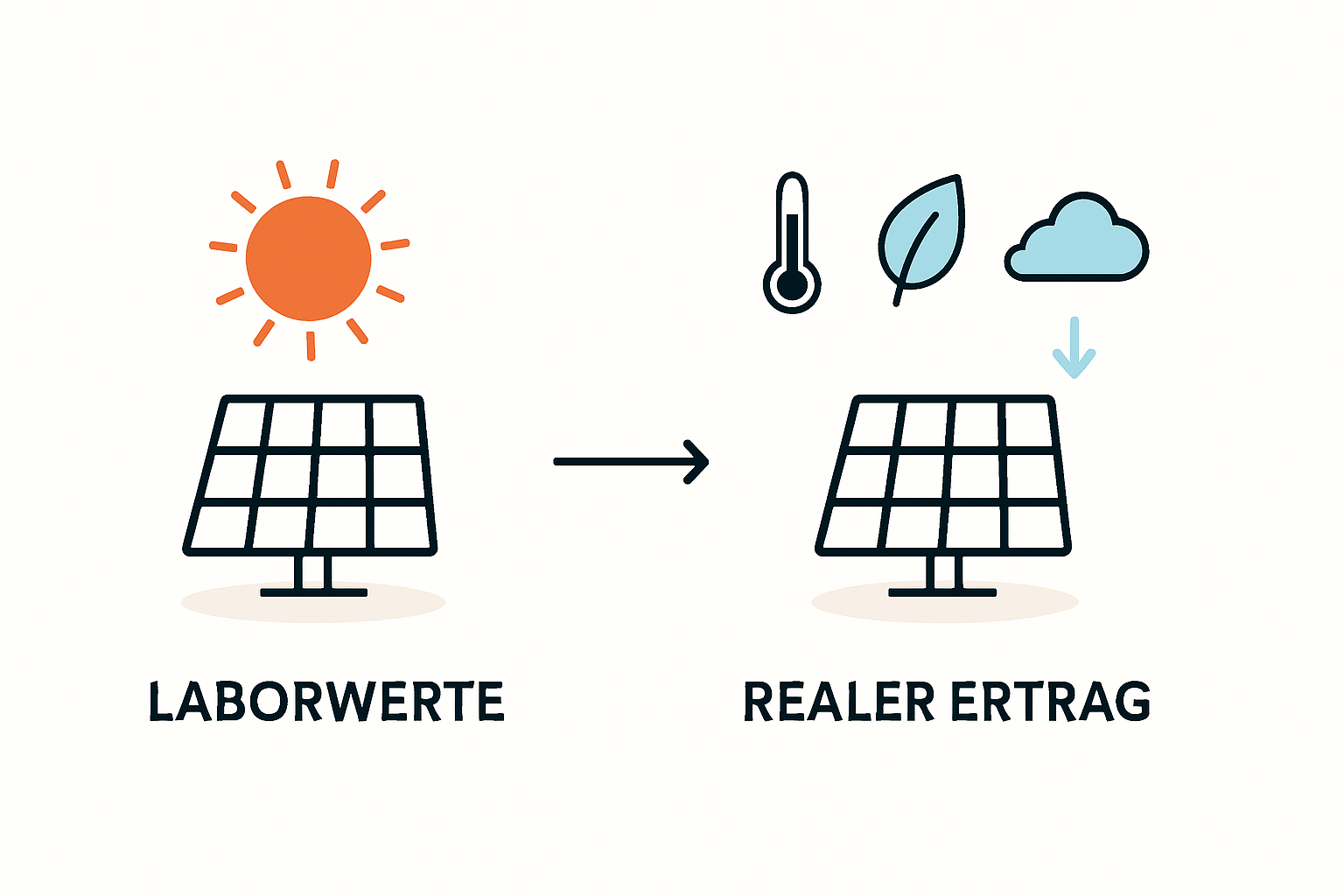 Realer Ertrag und Laborwerte von Solarmodulen verstehen