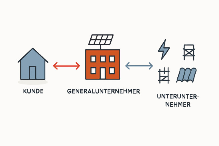 Subunternehmer bei PV-Installation wer haftet und worauf achten