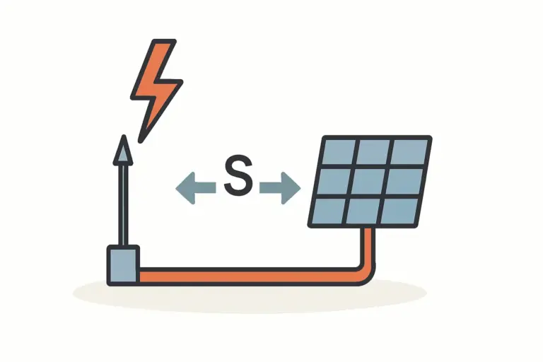 Trennungsabstand s nach VDE für sicheren Blitzschutz bei PV-Anlagen
