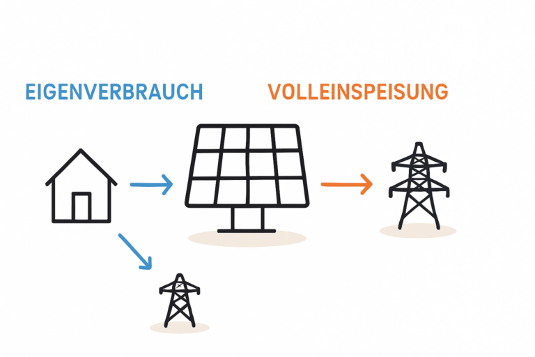 Volleinspeisung oder Eigenverbrauch bei Süddächern vergleichen