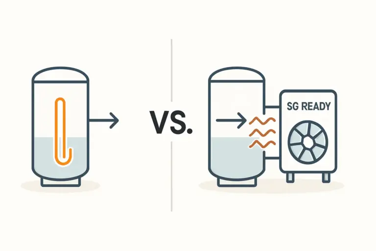 Warmwasser mit PV-Überschuss Heizstab oder Wärmepumpe