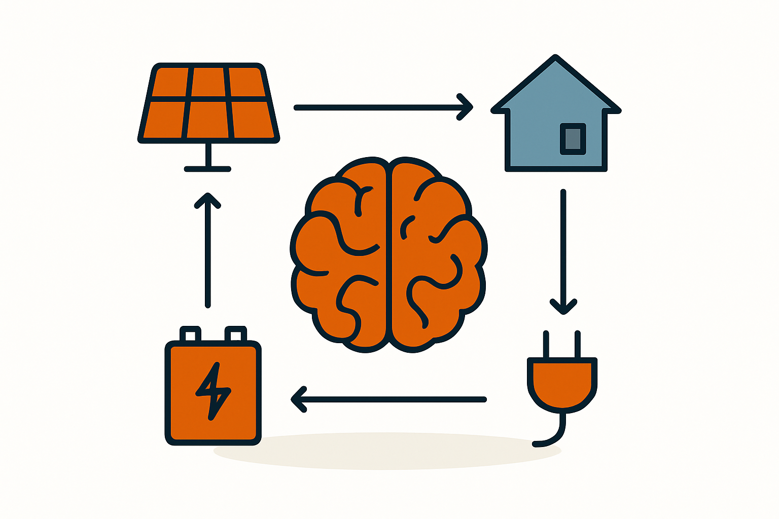 Diagramm, das die Umwandlung von DC zu AC durch den Wechselrichter zeigt