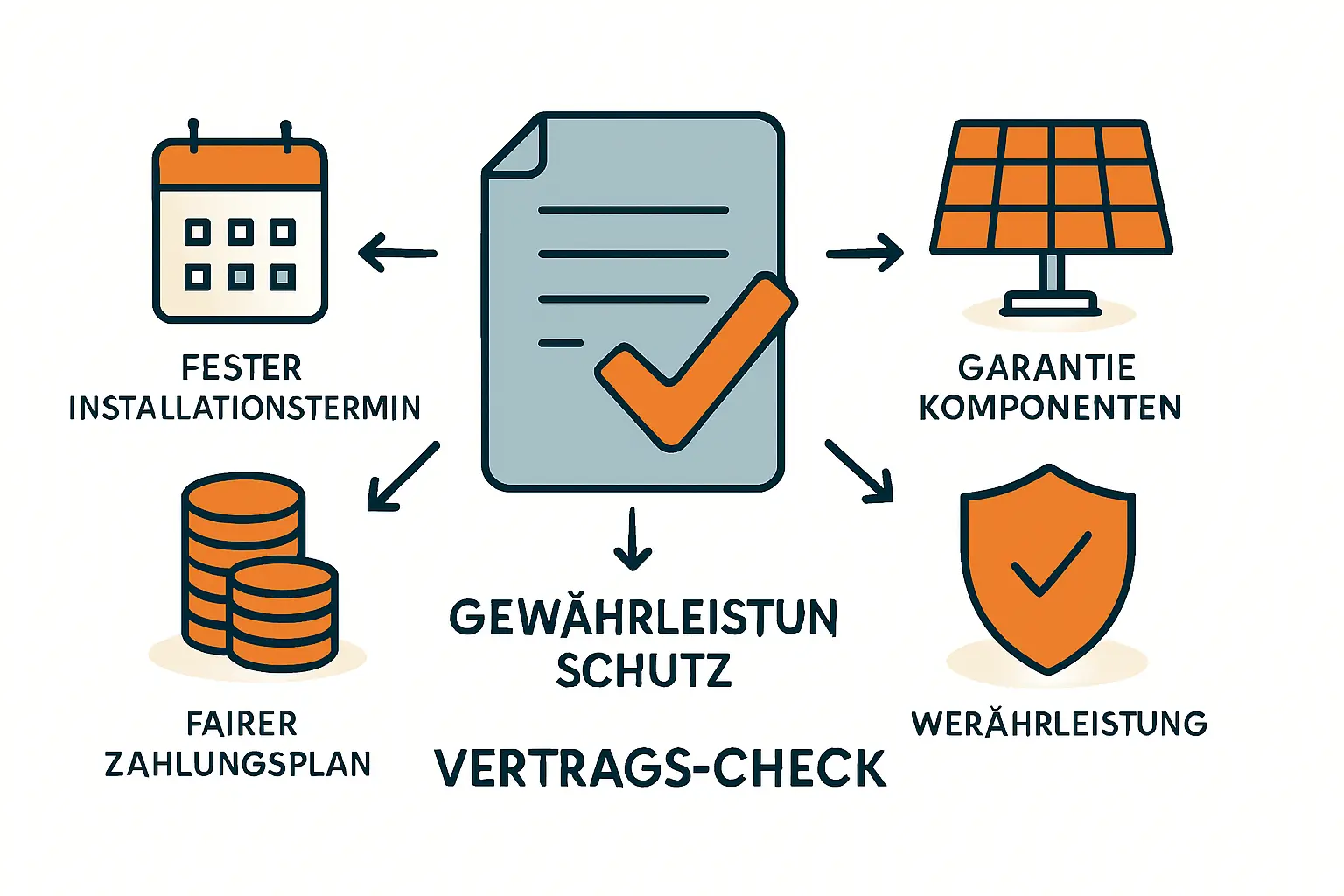 Werkvertrag für Photovoltaikanlagen wichtige Klauseln