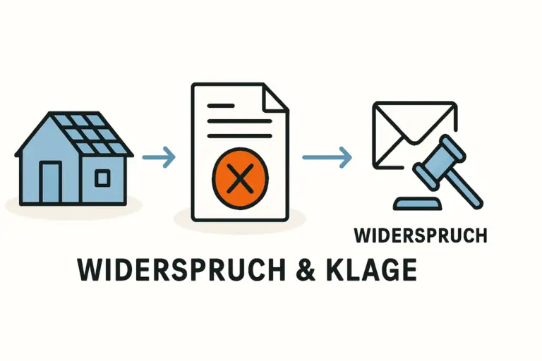 Widerspruch und Klage bei abgelehntem Bauantrag PV-Anlage
