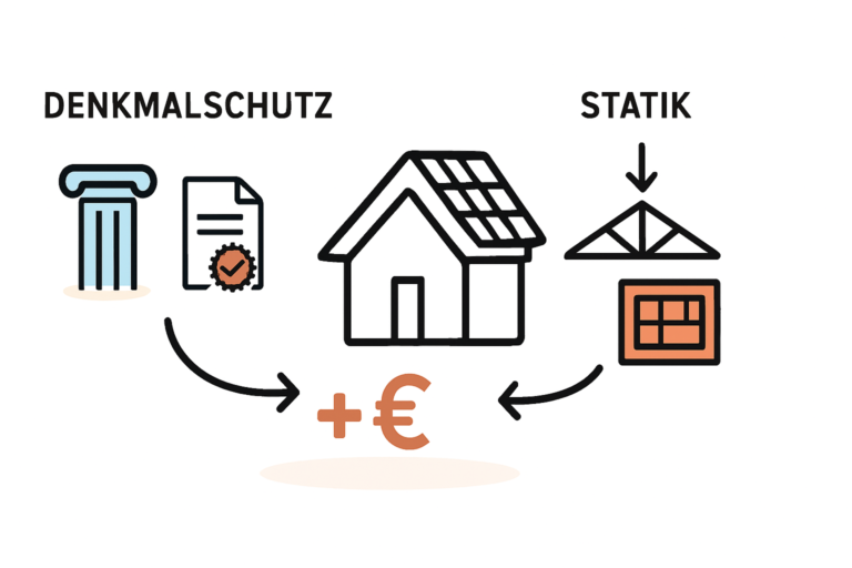 Zusatzkosten bei Denkmalschutz und Dachstatik verstehen