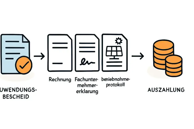 Vom Zuwendungsbescheid zur Auszahlung beim PV-Zuschuss