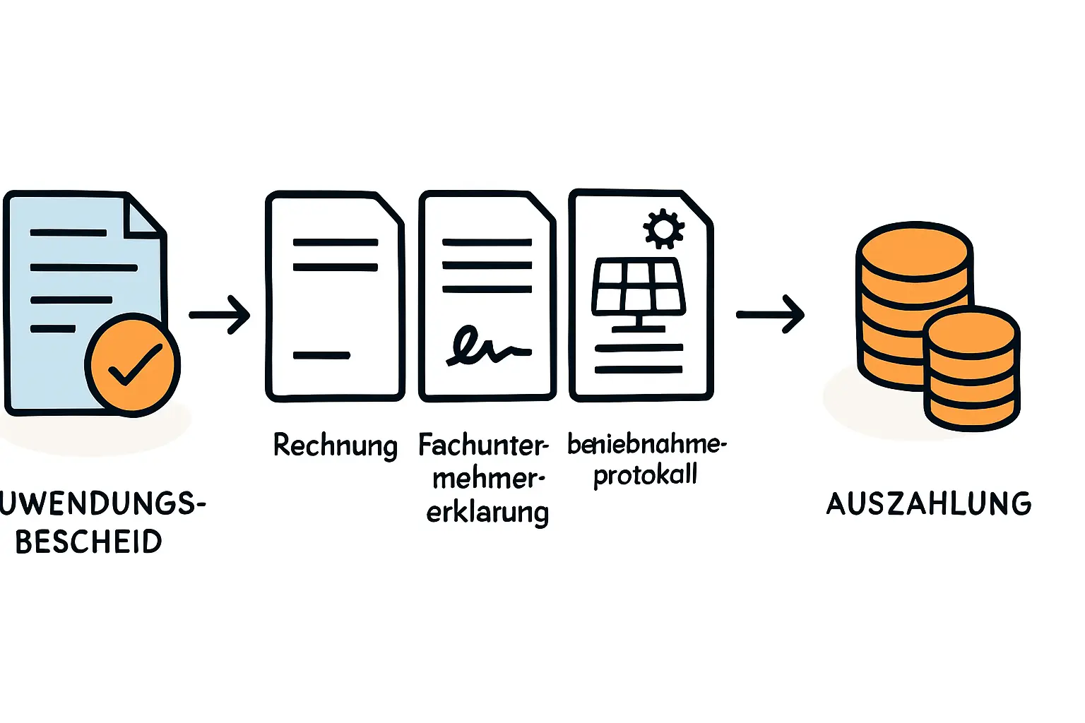 Vom Zuwendungsbescheid zur Auszahlung beim PV-Zuschuss